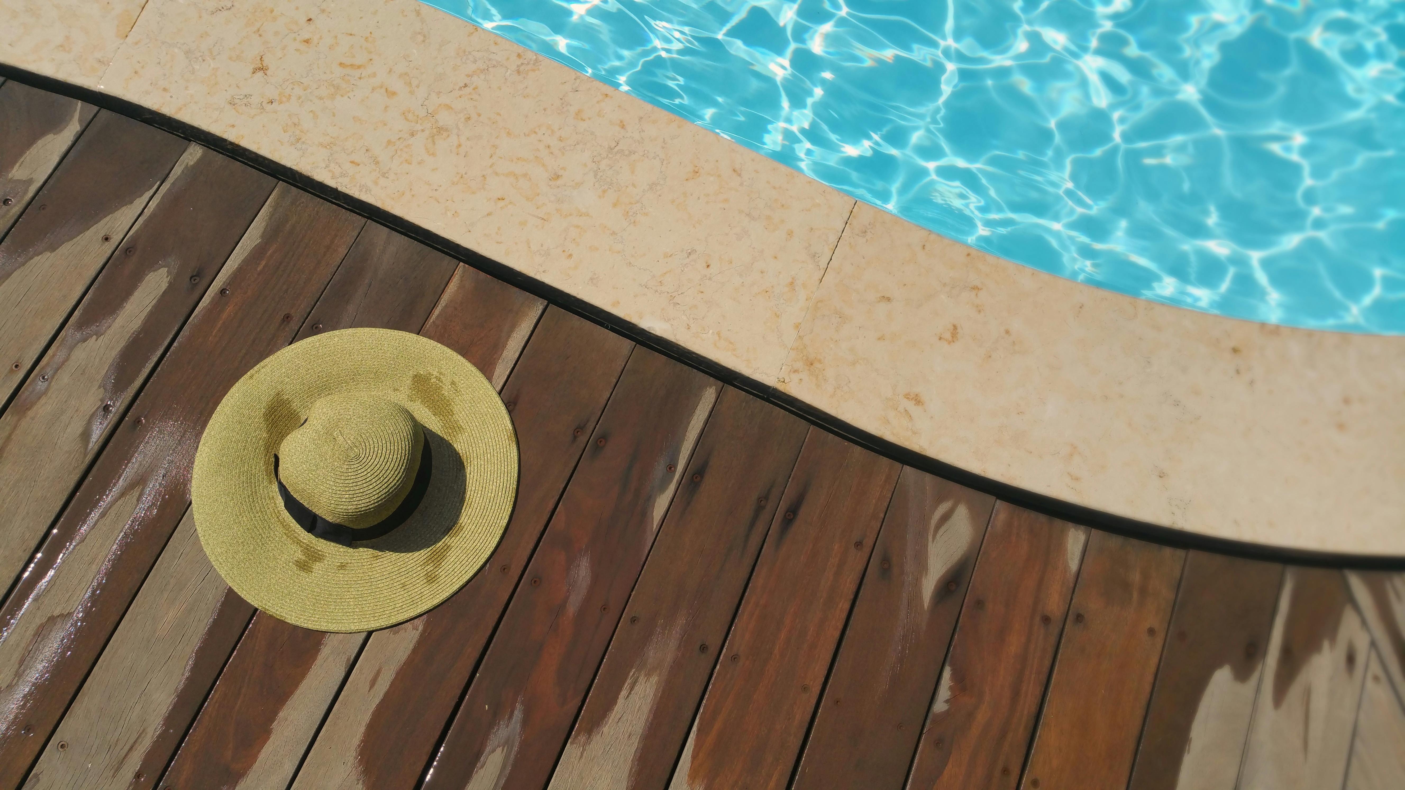 Residential pool at dusk, ideal for automated lighting and control systems