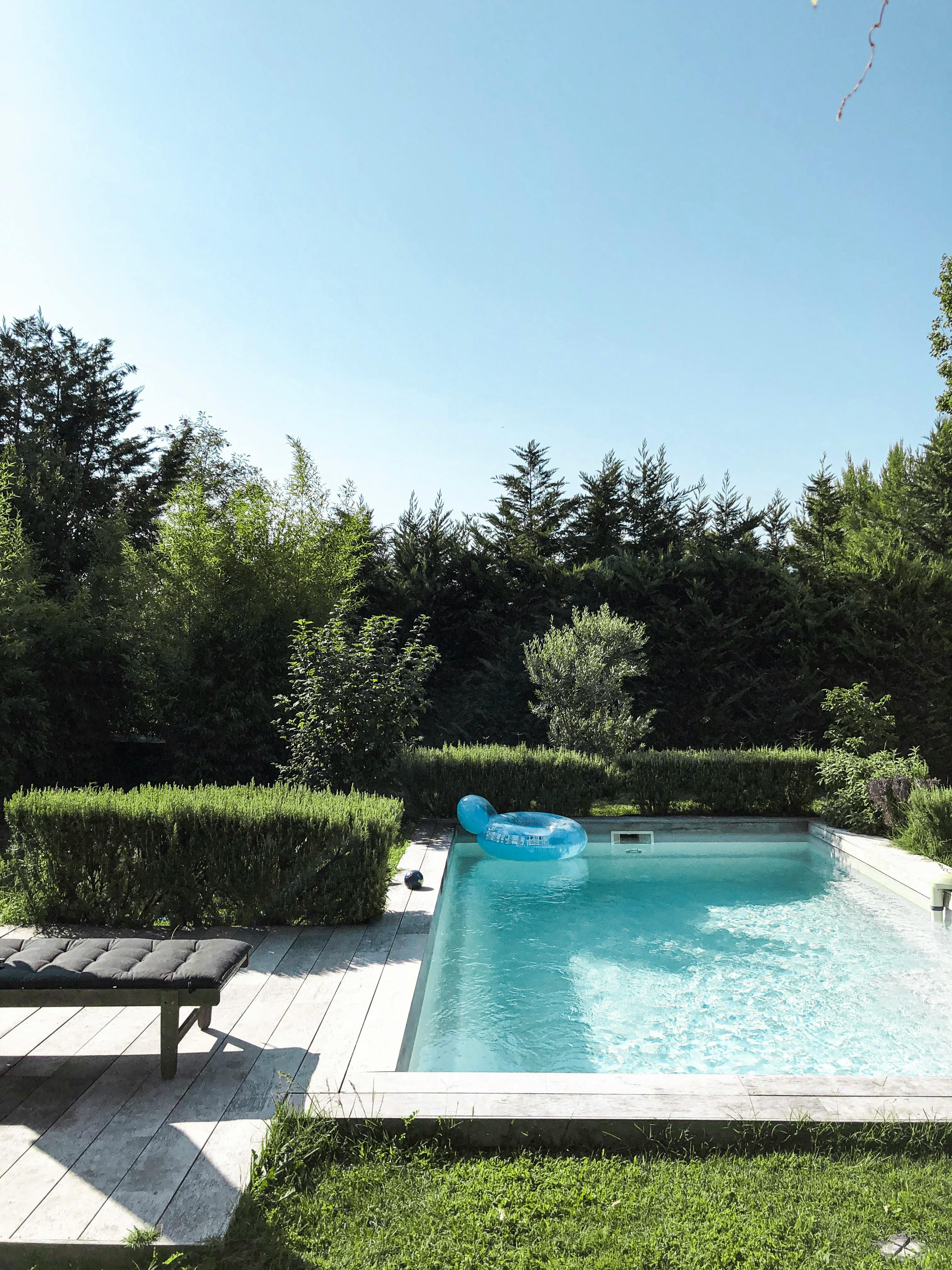 Contemporary swimming pool with clean lines and clear water